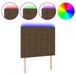 VidaXL 3122835 Hoofdbord LED Donkerbruin Polyester/Hout 80x5x118 mm