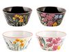 H&H Caroline Set van 6 kommen, New Bone China, zwart en wit, 14 cm