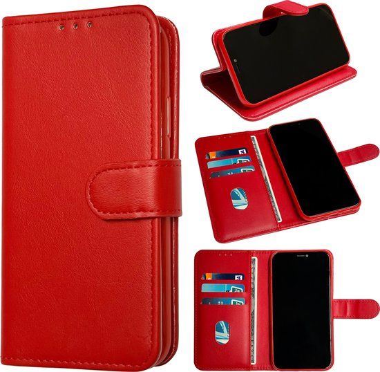 Casemania Book Case for Samsung Galaxy A25 - Red - Wallet Case with Card Holder & Magnetic Closure