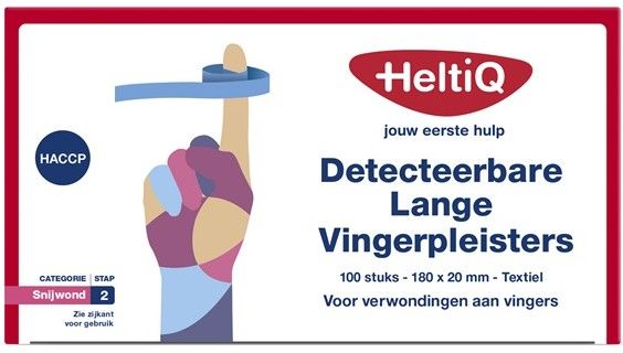 HeltiQ Detecteerbare Lange Vingerpleisters 180x20mm