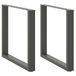 vidaXL Pieds de table 2 pièces Forme en U 80x(72-73) cm Acier Anthracite