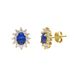 Lucardi Dames Zilveren goldpalted oorbellen met blauwe steen en zirkonia