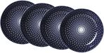 Ritzenhoff & Breker Reiko Set Royal diepe borden, 4 stuks, diameter 20,5 cm, porselein, blauw/wit