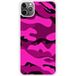 iPhone 11 Pro Max Camouflage rose bedrukt siliconen hoesje