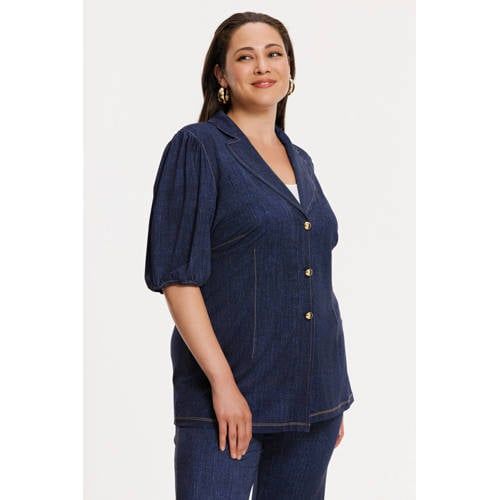 YOEK denim regular blazer dark blue denim