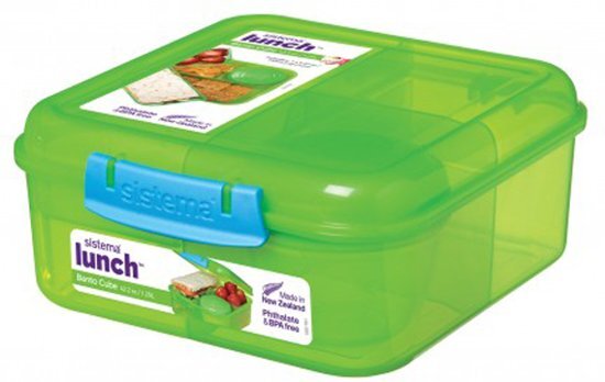 Sistema Lunch Bento Cube lunchbox 1 25L limegroen-blauw