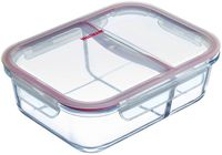 Westmark Glazen Vershouddoos met 2 Vakken - 980 ml - Transparant/Rood