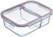 Westmark Glazen Vershouddoos met 2 Vakken - 980 ml - Transparant/Rood