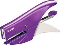 Leitz WOW Niettang, Capaciteit Tot 15 Vel, Ergonomische Metalen Behuizing, Inclusief Nietjes, Paars, WOW Serie