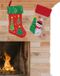 Merkloos / Sans marque Sandy Kerstsokken - set van 2x stuks - H45 cm en H46 cm - polyester/jute