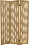 ML-Design Kobe-kamerscherm, 3-delig, Hout, 170 x 121 cm, Bruin