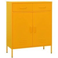 vidaXL Armoire de Rangement Placard Armoire de Stockage Meuble de Rangement Salon Salle de Séjour Intérieur Jaune Moutarde 80x35x101,5 cm Acier