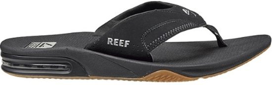 Ree, F. Slippers Heren FANNING - Black/Silver met flesopener