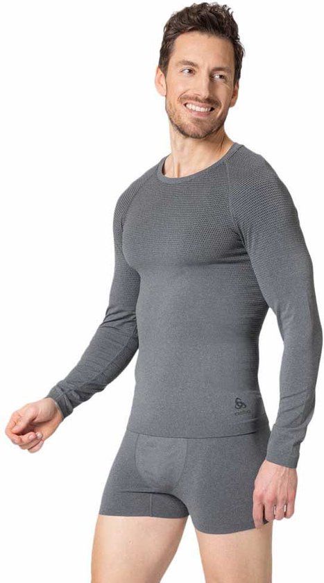 Odlo Performance Light Eco Heren Functioneel Ondergoed Shirt - Lange Mouwen - Grijs - Maat M