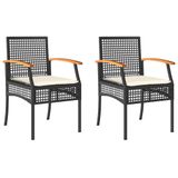 VidaXL Fauteuil acacia, plastique, acier crème, blanc
