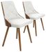 Menzzo Lalix 2 stuks, Scandinavisch, hout, hazelnoot & wit, leer, hazelnoot/wit, 53 x 48 x 79 cm