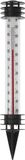 Pro Garden Tuin/buiten thermometer - kunststof - zwart - 3,5 x 23 cm