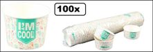 Themaparty 100x gobelet à glace I`M a COOL cup carton 150ml
