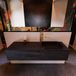 Mondiaz ERIN 150cm badmeubelset Dark brown met 1 lade en Wastafel RIDGE rechts