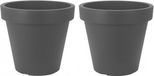 Merkloos / Sans marque Prosperplast Bloempot/plantenpot voor binnen en buiten - 2x - D40 x H35 cm - antraciet - kunststof