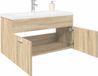 Maison Exclusive - Meuble sous lavabo avec lavabo intégré, chêne Sonoma