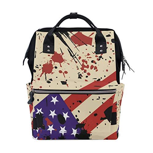 MONTOJ American Flag Patroon canvas Reistas Campus Rugzak