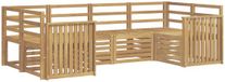 vidaXL Ensemble de canapés d'extérieur 6 pcs Blanc Bois d'acacia massif