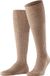 FALKE Bristol Pure effen geribd wol kniekousen heren bruin - maat 39-40