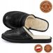 Chaussures homme, extérieur cuir, doublure laine, noir, cousu main, taille 46