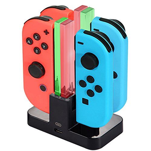 Diyife Oplaaddock voor Nintendo Switch [4 in 1 Joy-Con] - Zwart