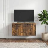 Prolenta Maison Exclusive - Meuble TV mural en chêne fumé 59,5 x 41 x 30 cm
