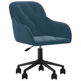 VidaXL Fauteuil de bureau pivotant velours bleu