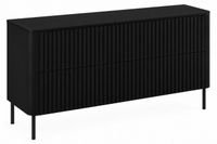 3xE living Armoire de salle de bain, 120 cm, noir, avec portes noires, pieds noirs