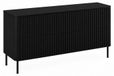 3xE living Armoire de salle de bain, 120 cm, noir, avec portes noires, pieds noirs