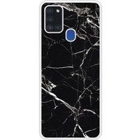 Samsung Galaxy A21S Marbre noir Verstevigd hoesje met sublimatie bedrukking
