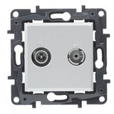 Legrand 398319 – TV-R/SAT stopcontact voor inbouwinstallatie, serie Niloé Step, kleur aluminium