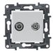 Legrand 398319 – TV-R/SAT stopcontact voor inbouwinstallatie, serie Niloé Step, kleur aluminium