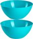 Plasticforte Platterschaal - 2x stuks - saladeschaal - D26 x H12 cm - plastique - blauw - 3500 ml
