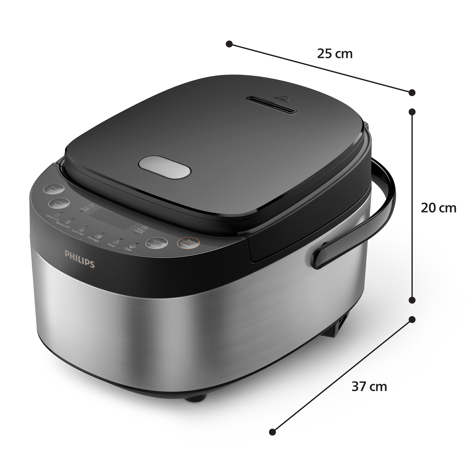 Philips 3000 Series Rice Cooker - 0.85L - 8 Programs - Black/Silver