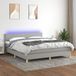 Maison Exclusive - Lit boxspring avec matelas et éclairage LED, gris, 160x200 cm, textile
