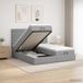 vidaXL Ottoman Bed met Matras en Hoofdeinde - 2 Persoons - Lichtgrijs - Stof