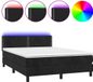 vidaXL Lit plateforme avec matelas et éclairage LED, noir, 140x190 cm, velours