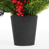 Mica Decorations Ceder Kunstkerstboom in Pot - H45 x Ø18 cm - Rood, Groen