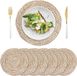 Sets de table tissés en paille de maïs - lot de 6 - rotin naturel - sets de table ronds - tressage de paille - table à manger/table basse - sets de table ronds 30 cm