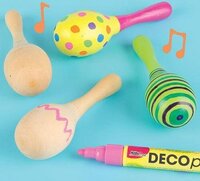 Baker Ross Houten sambaballen (4 stuks per verpakking) - Speelgoed voor Kinderen