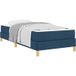 DESIGN IN Lit Simple Lit Adulte Lit À Ressorts Avec Matelas Bleu 90 X 190 Cm Tissu