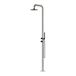 Sined PULA DUO INOX NERA – Douche extérieure autoportante en acier inoxydable AISI 316L – inox/noir – douchette à main – eau chaude et froide