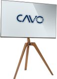 CAVO TV ezel voor 45 tot 65 inch schermen tot 40 kg, walnoot naturel gelakt, Max VESA 400 x 400 mm Universele draaibare steun voor platte & gebogen TV & Monitor