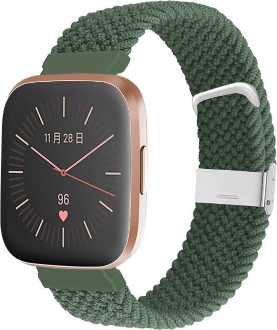Nylon Smartwatch bandje voor Fitbit Versa / Versa 2 - Groen