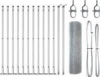 vidaXL Gelast draadhek met betonnen voetstuk 25 x 0,4 m zilver mesh